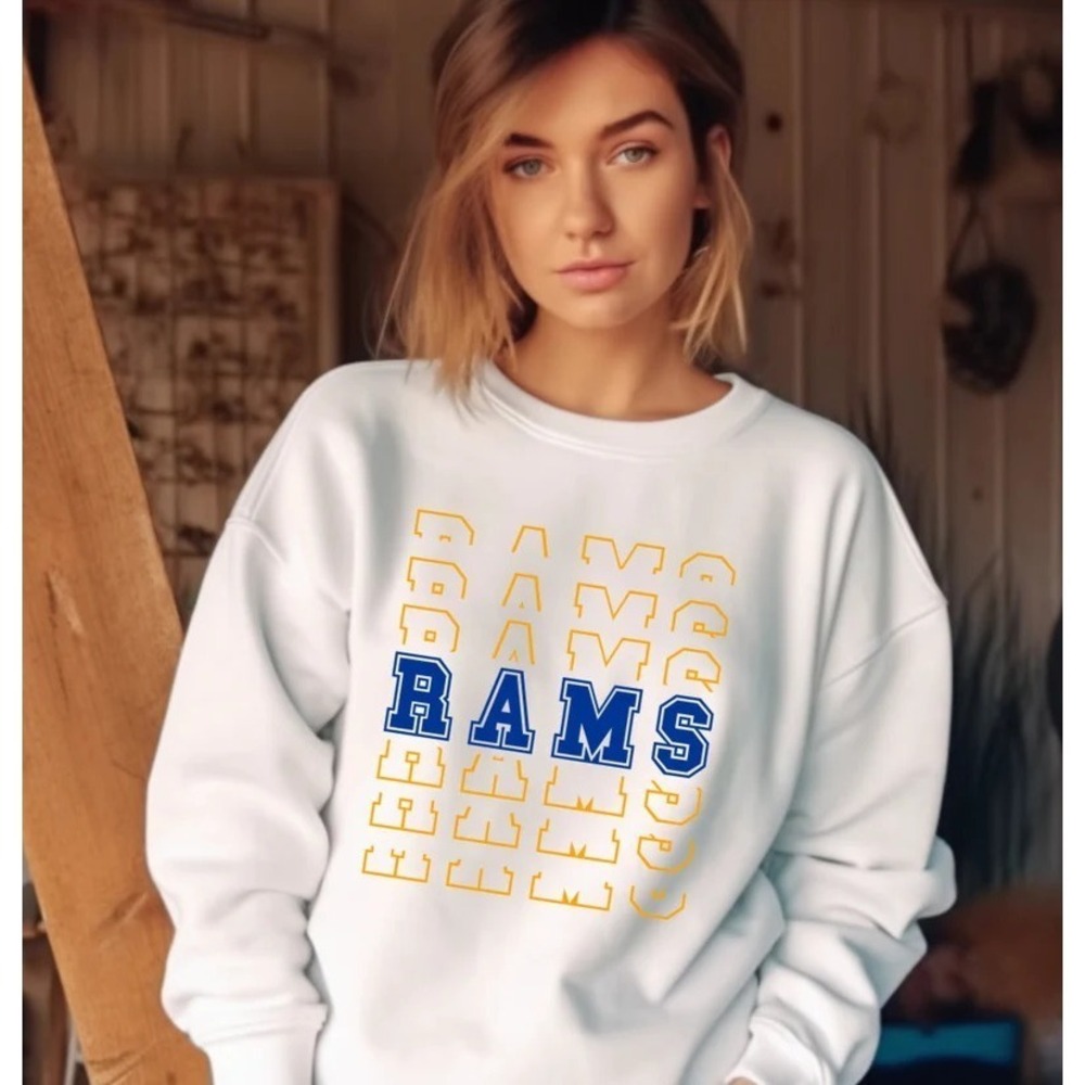 Rams GLITTER Tee Football Unisex Shirt Hoodie LadiesLos Angeles NFL Sweatshirt